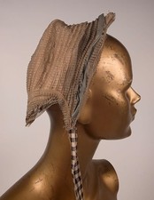 ANTIQUE CIVIL WAR 1860  S HORSEHAIR BONNET W WIRED BRIM