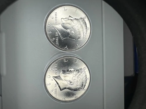 (2) 2025 P Kennedy Half Dollar Uncirculated “Tubed” Rolls 50C Coins-See Descr