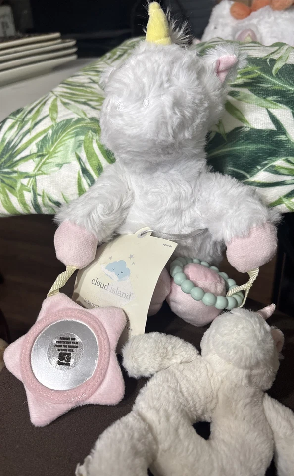 Juguete de peluche Cloud Island Unicorn - blanco/rosa y gelatina gato Foto 2 de 4