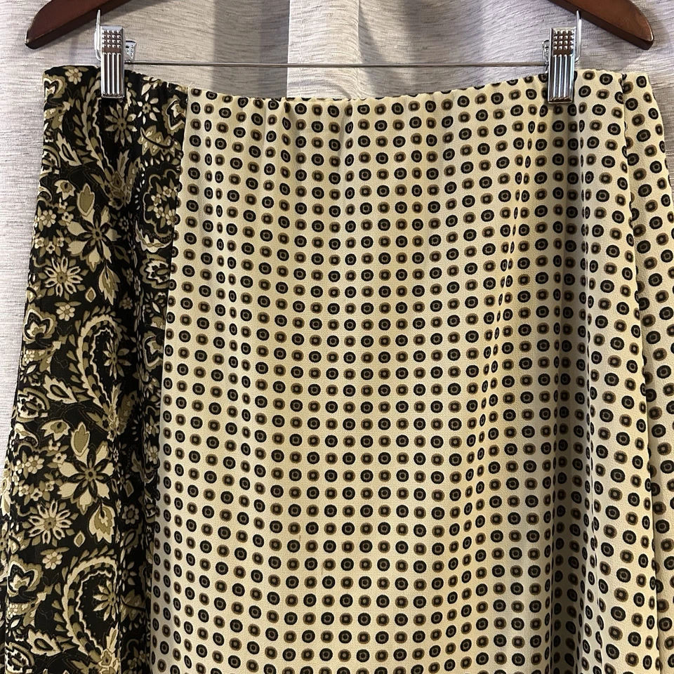 Maxi Falda Y2K Verde Cachemira Forrada Largo Completo Bohemia Talla 14 Pequeña Foto 4 de 4