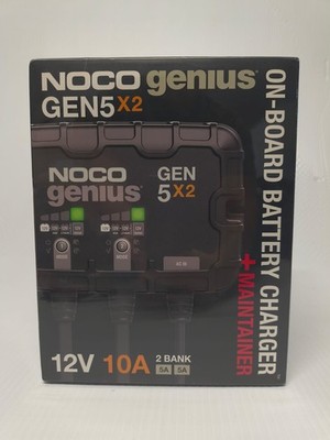 New NOCO Genius GEN5X2 12V 10A 2 Bank On-board Battery Charger+Maintainer