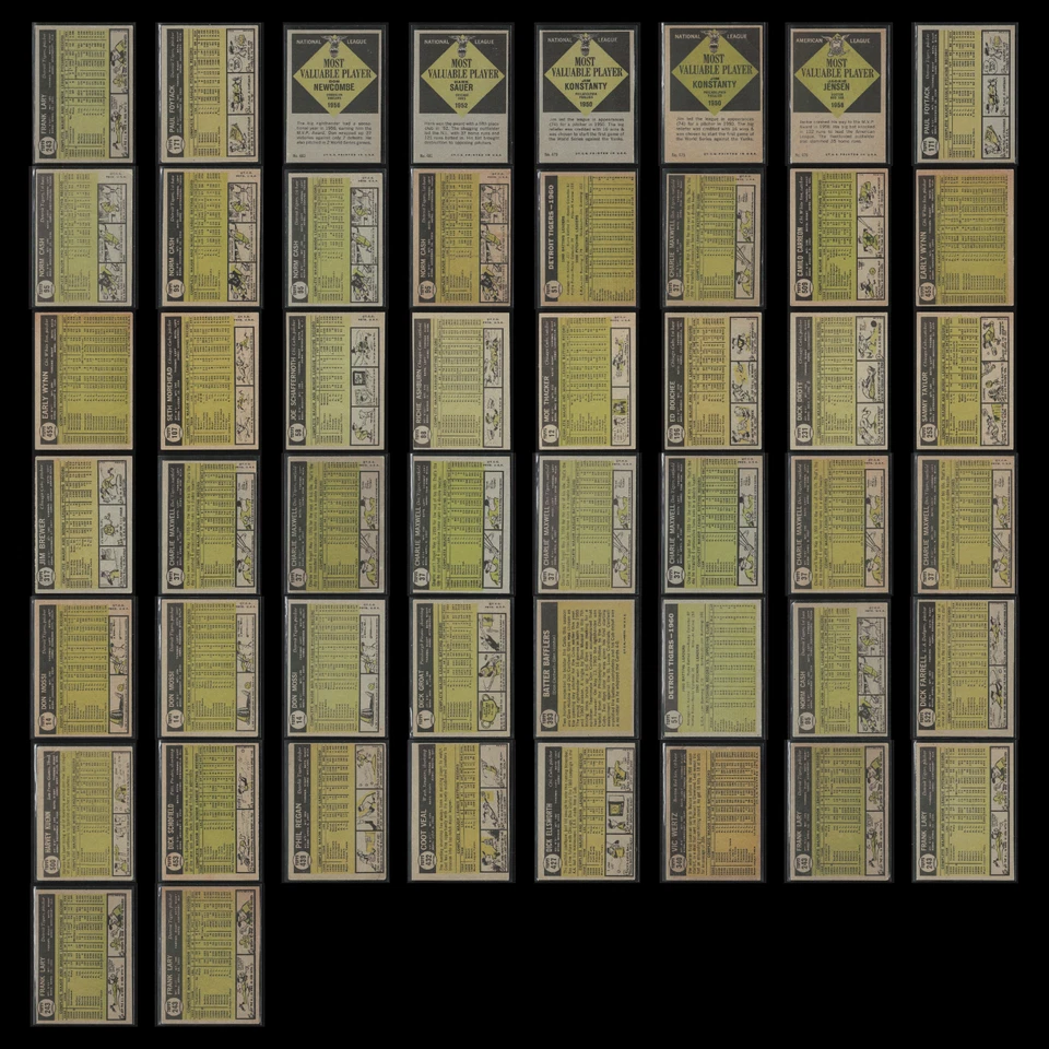 1961 Topps Lote 50 Tarjetas de Béisbol De Colección Distribuidor Conjunto a Granel Constructor Commons En muy buena condición MLB Foto 2 de 4