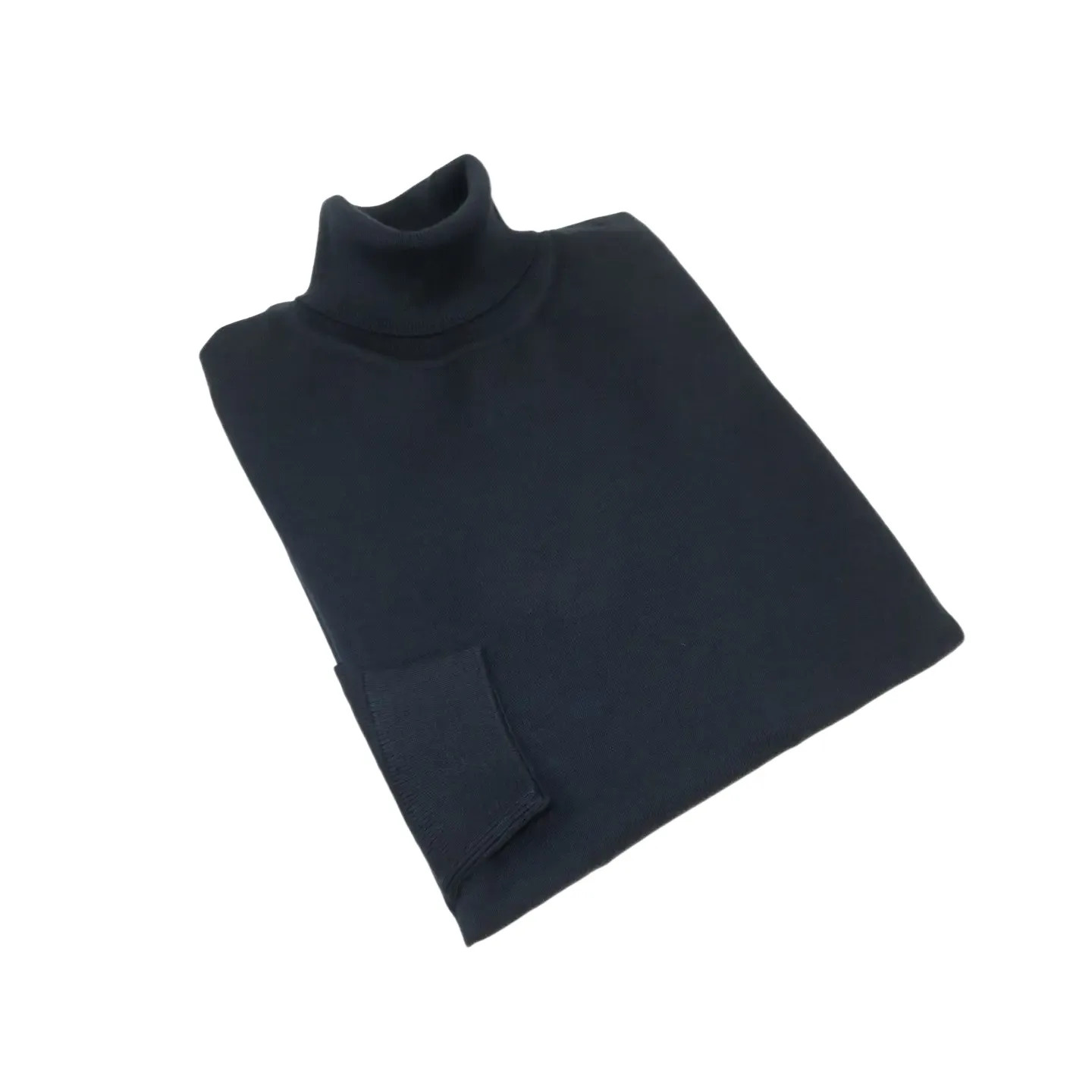 Men PRINCELY Italian Wool Blend Turtle Neck Pullover Slim 84001-80 Dark Navy 161