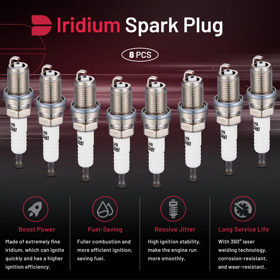 2667 8 piezas bujías de iridio para Audi R8 2011-2012 4,2 L V8 Foto 4 de 4