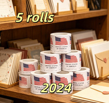 New Sealed Newest 2024 5 ROLLS Of 100 USPS-po...