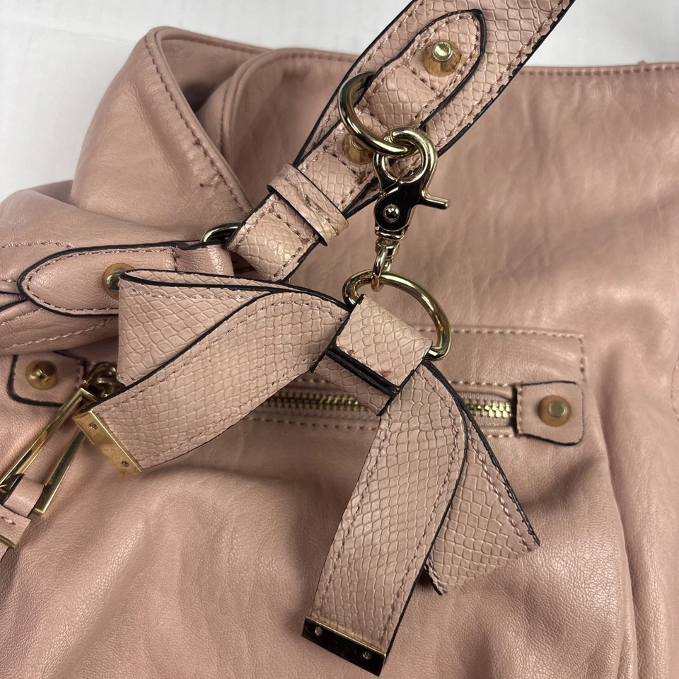 Jessica Simpson Tatiana Purse Dusty Rose Pink Bow Hobo Shoulder Bag Faux Leather - Image 2 of 4