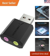 Sabrent USB Stereo Sound Adapter Driverless 3D Audio for PC Gaming Consoles
