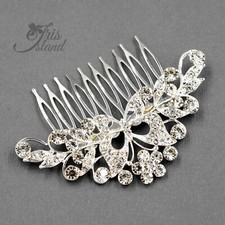 Silver Hair Comb Crystal Rhinestone Headpiece Wedding Accessories Butterfly 0020