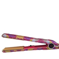 Ultra CHI Pink 1" Flat Iron Ceramic Hair Straightener Pink Floral Retro Print