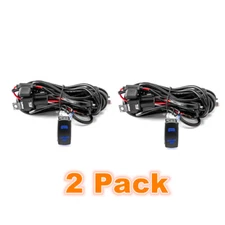 2 Pack Wiring Harness Kit ON-OFF Rocker Switch Relay LED Work Light Pods Bar 12V
