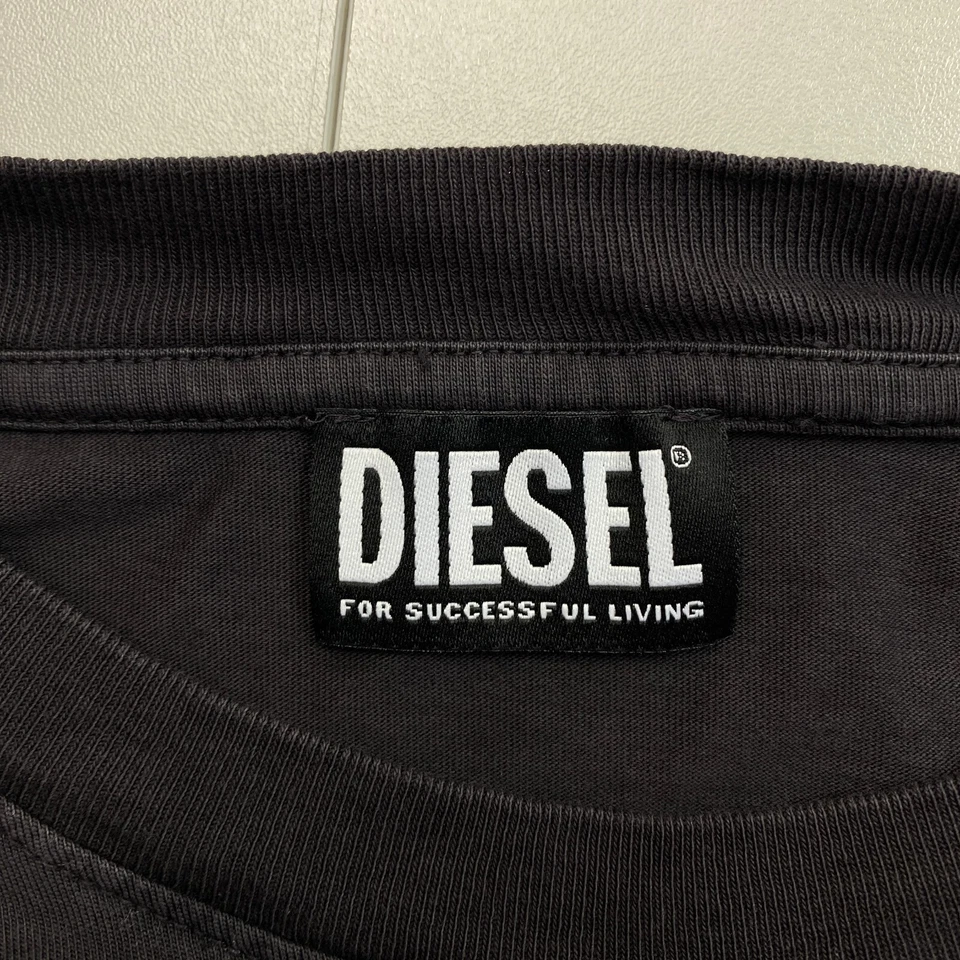 Diesel Hommes Gris Foncé T-WASH-E4 Col Rond Manches Courtes T Shirt Taille M - Photo 4/4