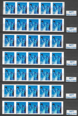 #ad Scott #3477 34c Statue of Liberty PNC5s Complete SET of 7 QUALITY Cat $42.00 $32.00