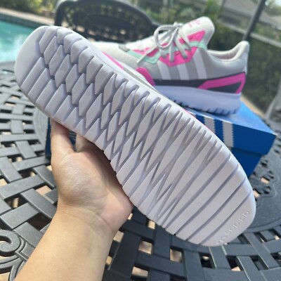 Adidas Originals Flex J Grey Screaming Pink Kid's Athletic Shoes
