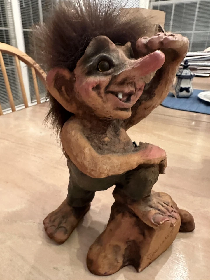 Винтажный норвежский тролль Nyform 8 дюймов No505 1990-е с оригинальной биркой. Trollstigen - Изображение 2 из 4