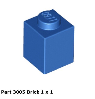 LEGO Parts 4x 3005 Blue Brick 1 X 1 Space 493 487 6970 497