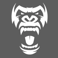 Gorilla Roar Decal Vinyl Sticker Face Head Car Zoo Animal Ape Monkey Wild Team
