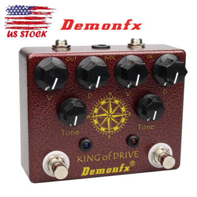 Demonfx King Overdrive Guitar Effect Pedal Boost Distortion Drive 4 DIP Switch