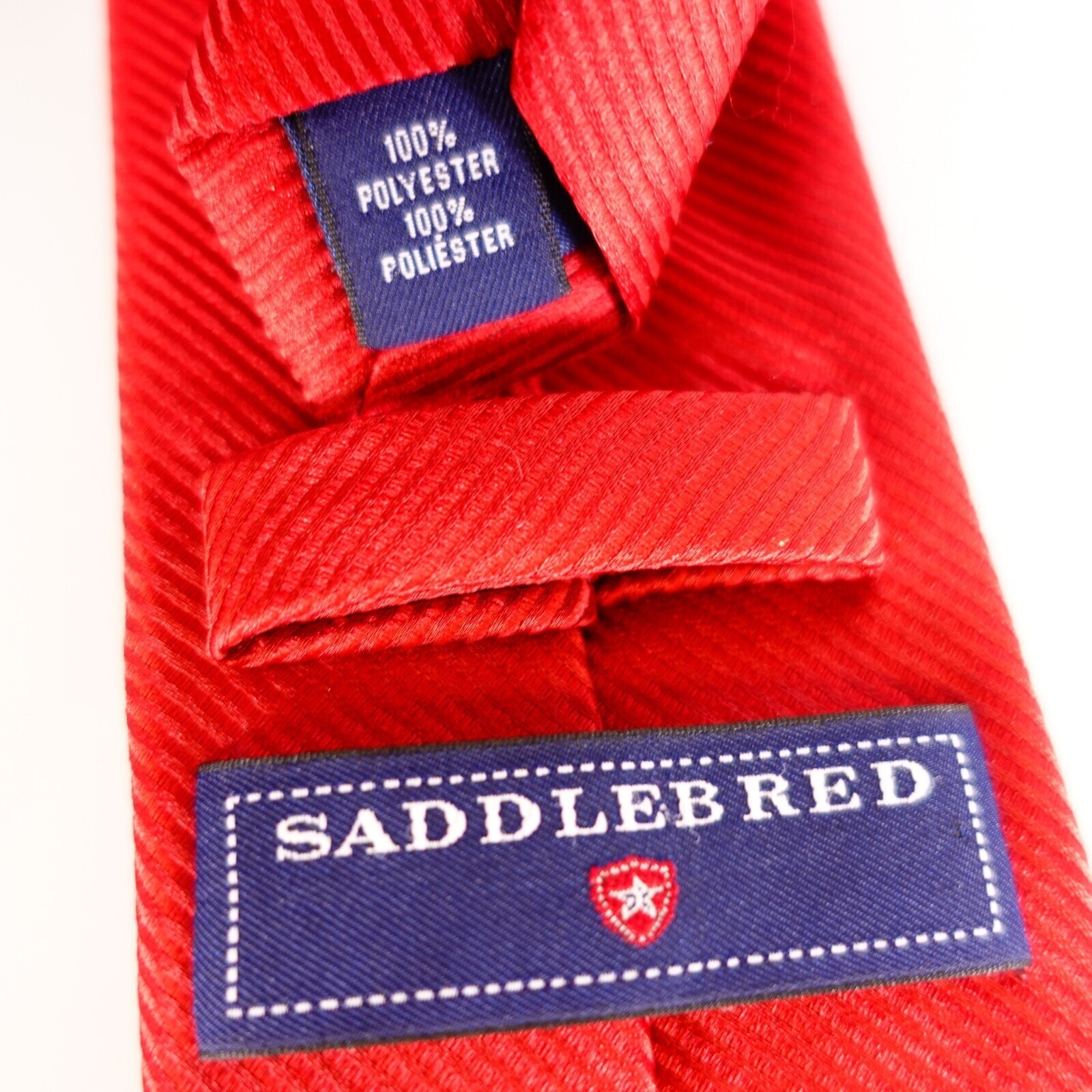 Saddlebred Neck Tie Mens Red Solid Basic Minimal … - image 6