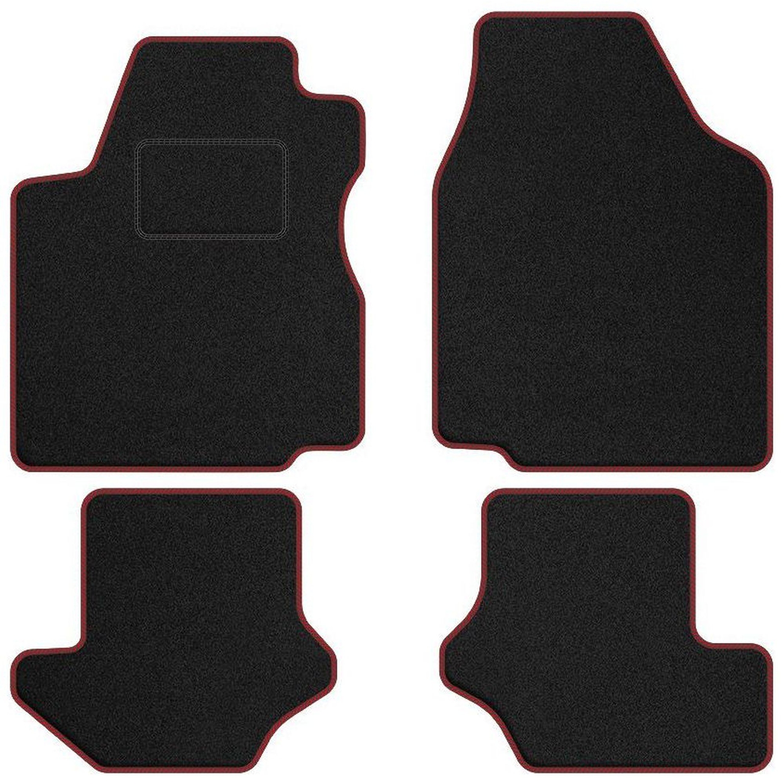 Tapis de sol rouge Ford Fiesta IV en velours avec 4 fixations antidérapantes