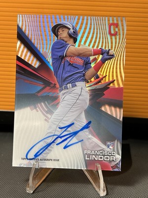 2015 Topps High Tek - Autographs Pattern 1 Grass/Waves #HT-FL Francisco Lindor 
