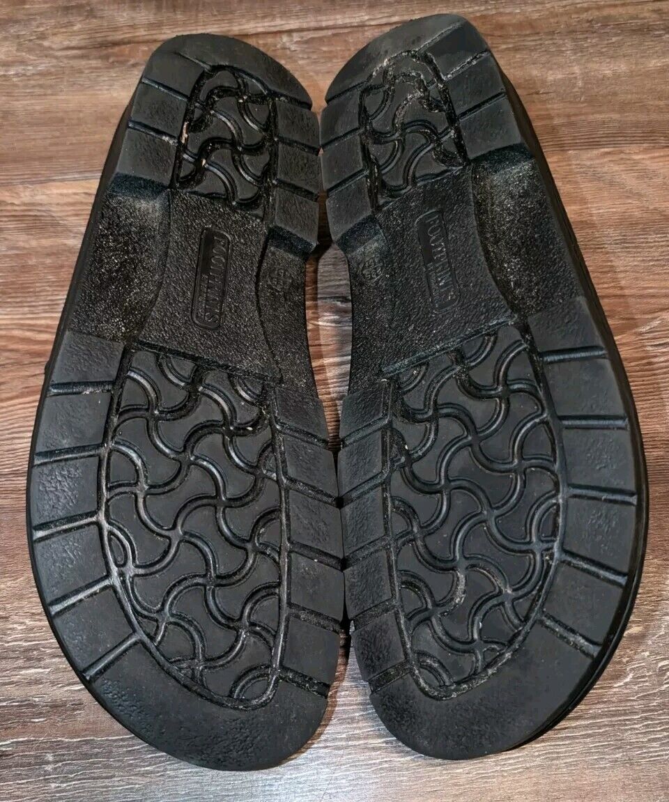Footprints by Birkenstock mens black leather slip on shoes Footprints by Birkenstock mens black leather slip on shoes