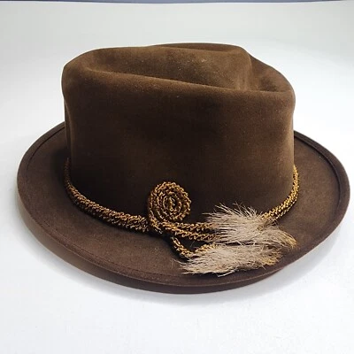 Vintage United Hatters Cap Millinery Felt Fedora Union Made His Excellency 7 1/8 - Image 1 of 4