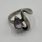 Vtg MD Sterling Silver Amethyst Ring Gemstone tested size 9
