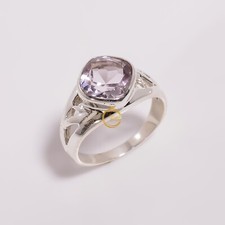 Pink Amethyst Gemstone Ring 925 Sterling Silver Boho Rings Gift Jewelry for Her