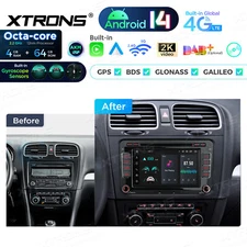 8Core 7" Car Stereo Radio Android 14 DVD 4G LTE 64G GPS AKM DSP Gyroscope for VW