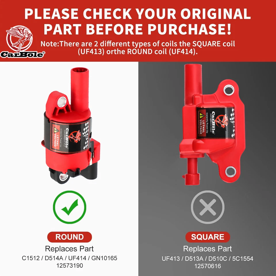 8x Ignition Coils W/Spark Wire Pack For GMC Chevy Silverado 1500 5.3L 2007-2016 - Image 4 of 4