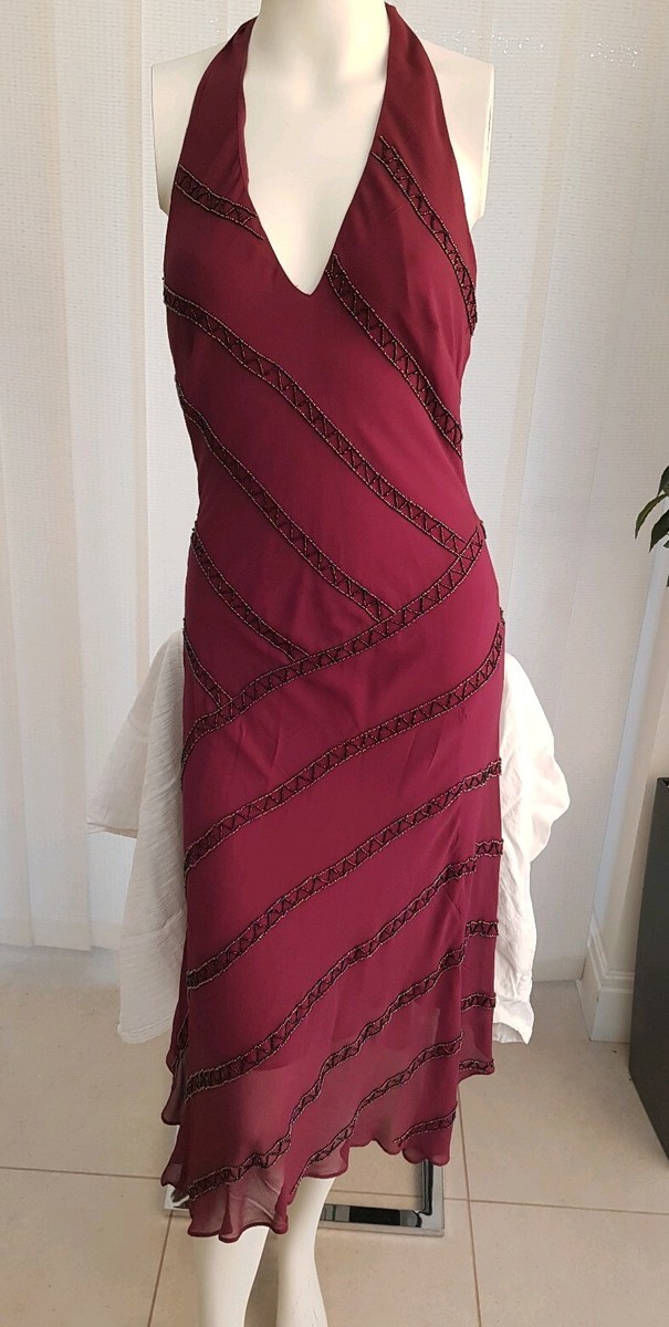 warehouse burgundy dress Burgundy strapless maxi dress with asymmetrical hem – Gimaguas