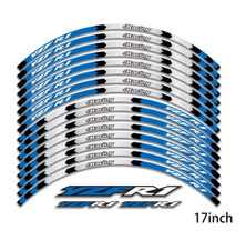 Yamaha YZF R1 Wheel Rim Sticker Decals Set Front & Rear 17" Blue & Silver