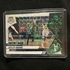  2020-21 Panini Mosaic Jaylen Brown Montage White Sparkle Prizm /25 Celtics