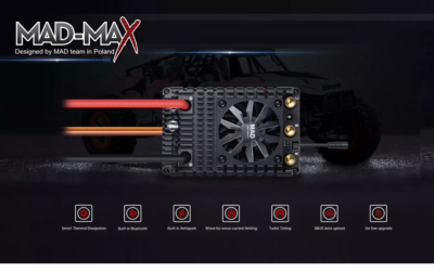 MAD Max 12 MADMAX-20 SENSORED 32-BIT ESC 6-12S LiPo 50V For RC 1/5 - Foto 5