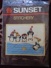 Vintage Sunset Stitchery Vintage Kit Artic Playmates Penguins