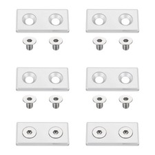6Pcs Profile End Cap, Zinc Alloy 3060 EU Standard T-Slot Extrusion, Silver