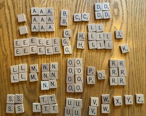 Scrabble Tiles - Miscellaneous Lot of 95 Tiles For Crafting or Scrapbooking