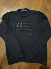Polo Ralph Lauren Women  s American Flag Sweater Size XL Navy Blue