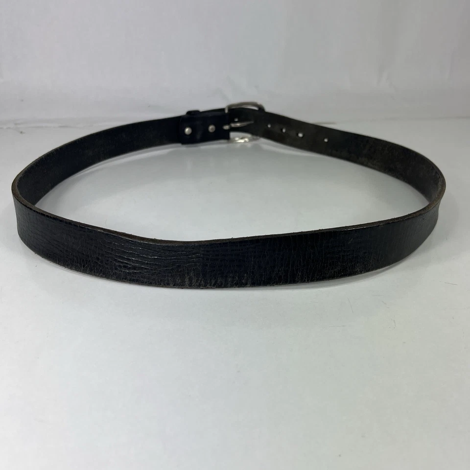 Cinturón de Trabajo Levi's Usado Negro Grano Completo Cuero - Hecho en EE. UU. - Para Hombre Talla 38/95 Foto 4 de 4