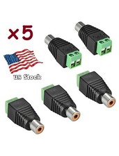 5-Pack RCA Female to AV Screw Terminal Audio Video Connector Adapter Converters