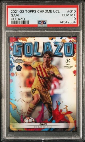 2021-22 Topps Chrome UCL - GAVI - GOLAZO #G10 - PSA 10