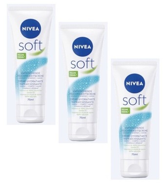 3x, Nivea Feuchtigkeitscreme Soft in der Tube,(75 ML x 3)