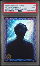 2024 Cardsmiths Currency Satoshi Nakamoto Amethyst Gemstone Refractor PSA 9 5/49