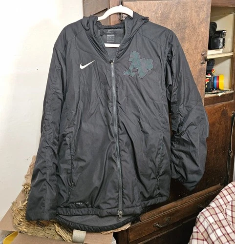 Oakland Athletics Nike Black/Green Storm Fit Hooded Full-Zip Jacket Medium - product listing photo