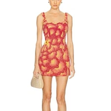 LA FUORI Sunset Rose Dress in Rose Ombre sequins mini beaded embellished floral