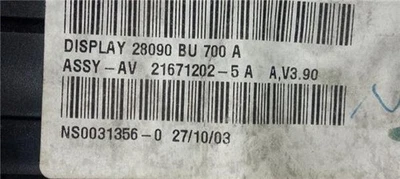 216712025 Écran Nissan almera item23 22 tekna 22 ltr 82 kw dci diesel cat - Photo 1/4