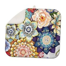 Boho Drying Mat 16" X 18" Boho Flower Kitchen Counter Stone 16" x 18" Flower 03