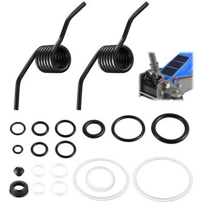 19 Pcs 3 Ton Floor Jack Rebuild Kit with 2 Springs, Hydraulic Black 