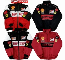FERRARI Black Embroidery EXCLUSIVE JACKET suit F1 team racing