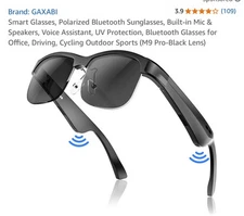 GAXABI Smart Glasses, Polarized Bluetooth Sunglasses